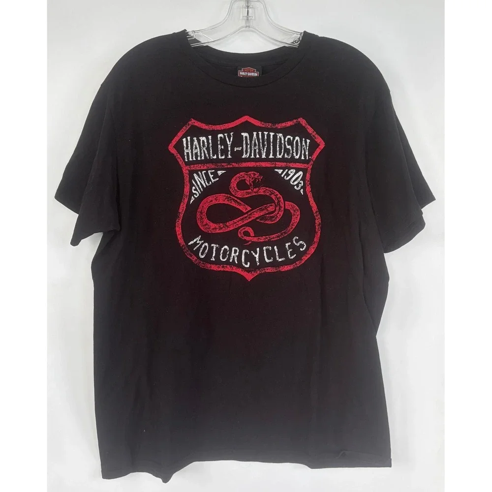 Harley-Davidson Las Vegas Nevada T-Shirt Mens XL Black Red Snake Graphic Tee - Picture 1 of 5